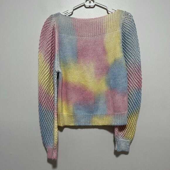 LoveShackFancy Rosie Alpaca Wool Blend Sweater in Rainbow‎ Pastel Fairytale XS - Picture 5 of 11